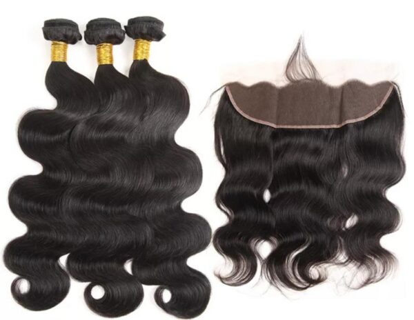 3 BUNDLE DEALS WITH 13*4 FRONTAL BODY WAVE